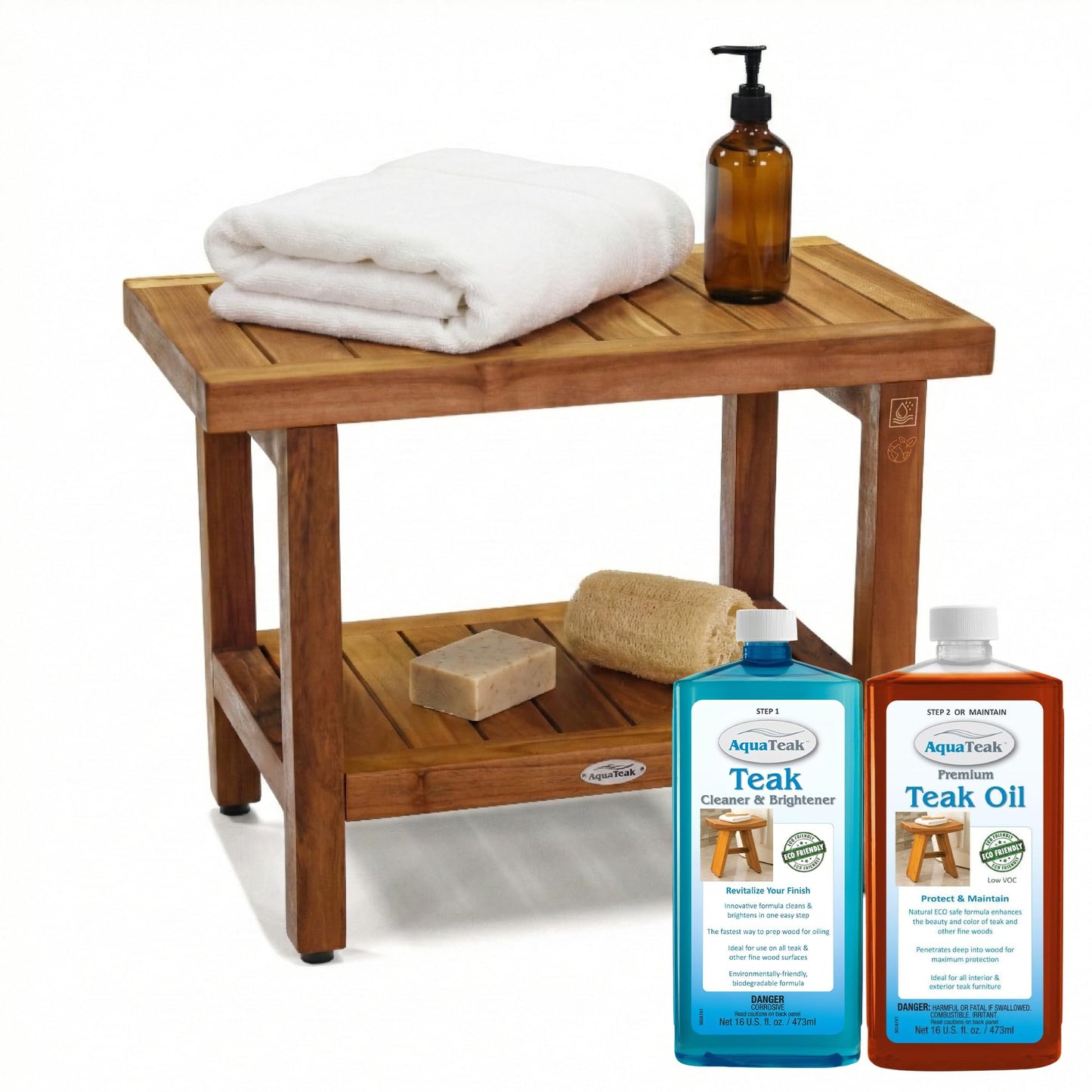 AquaTeak Teak Shower Bench