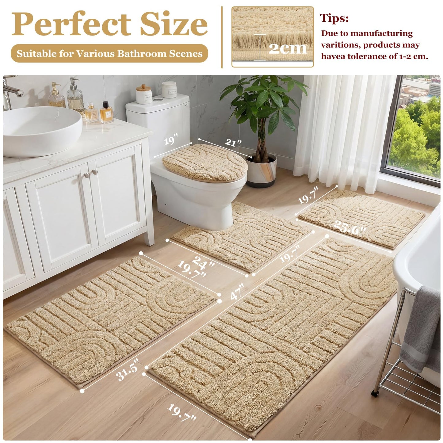 Homcomoda Bath Rug Set