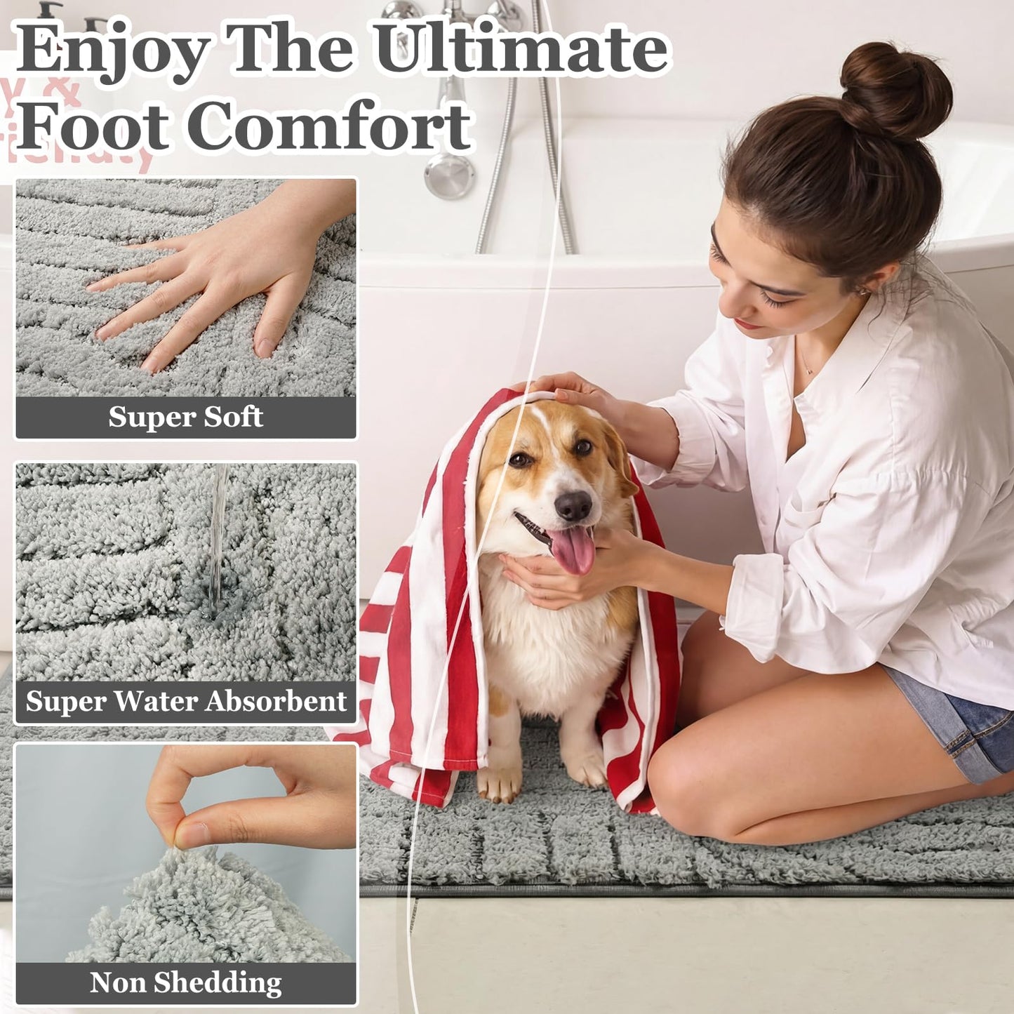 Homcomoda Bath Rug Set