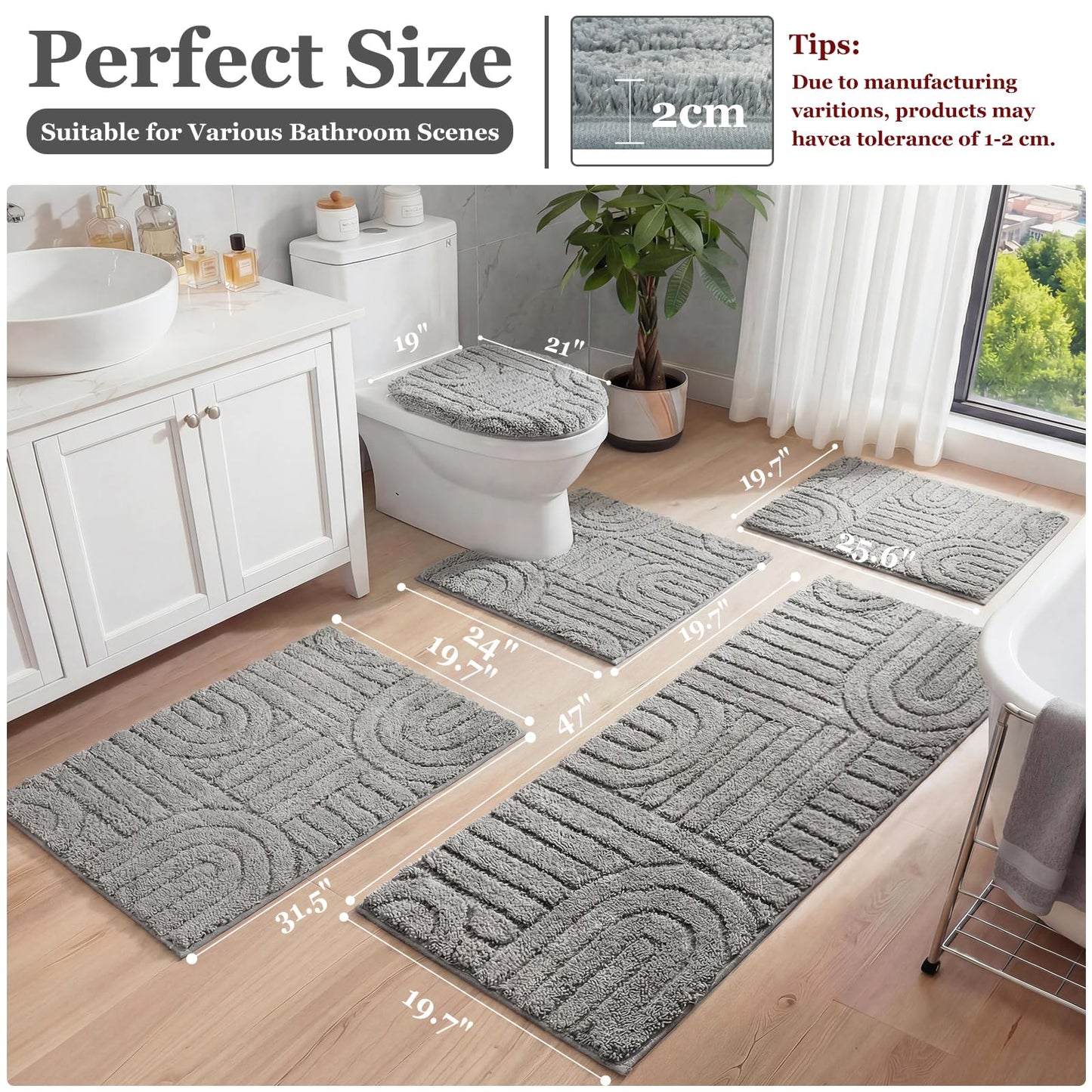 Homcomoda Bath Rug Set