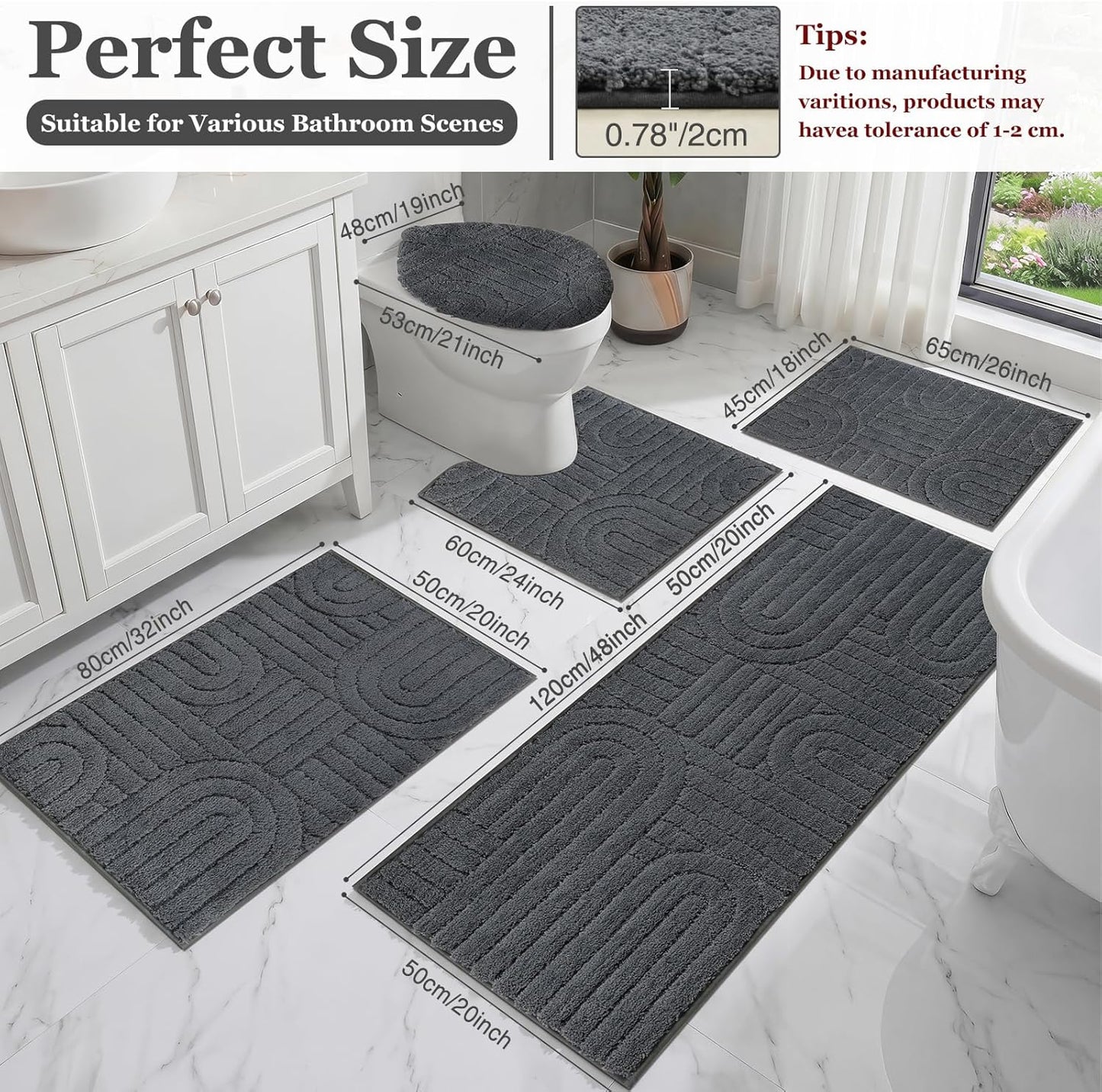 Homcomoda Bath Rug Set
