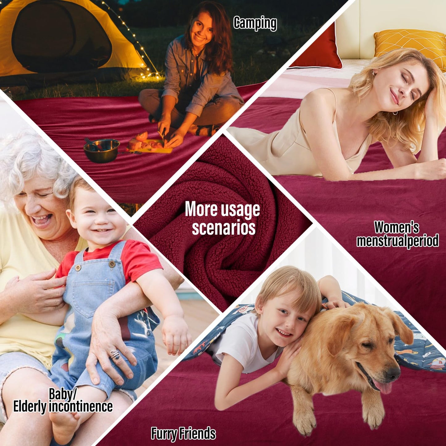 Reversible Waterproof Throw Blanket