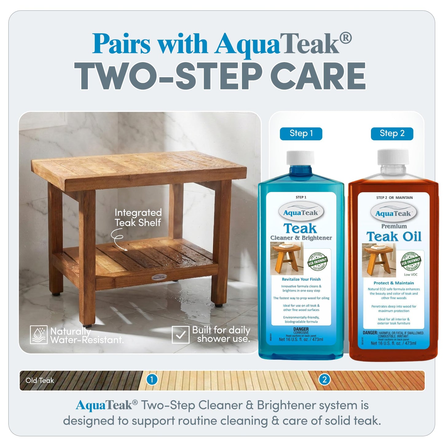 AquaTeak Teak Shower Bench