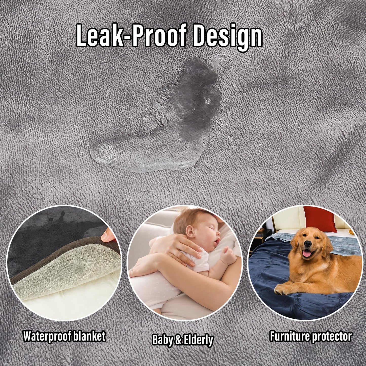 Reversible Waterproof Throw Blanket